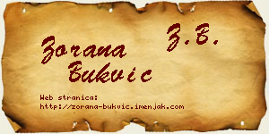 Zorana Bukvić vizit kartica